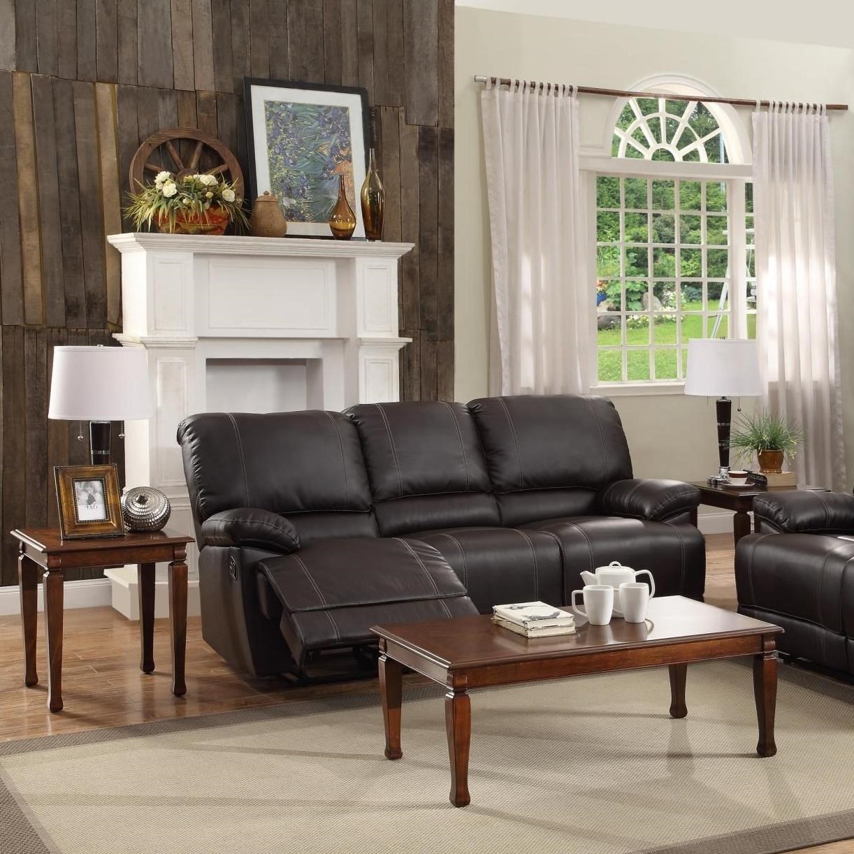 Homelegance Cassville Double Reclining Sofa with DropDown Cup Holders